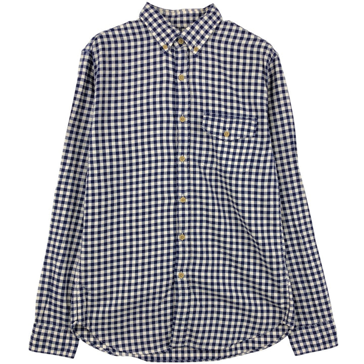 J.Crew Gingham Check Long Sleeve Button-Down Check Shirt, Men's Size Small cotton blue type Vintage Second Hand