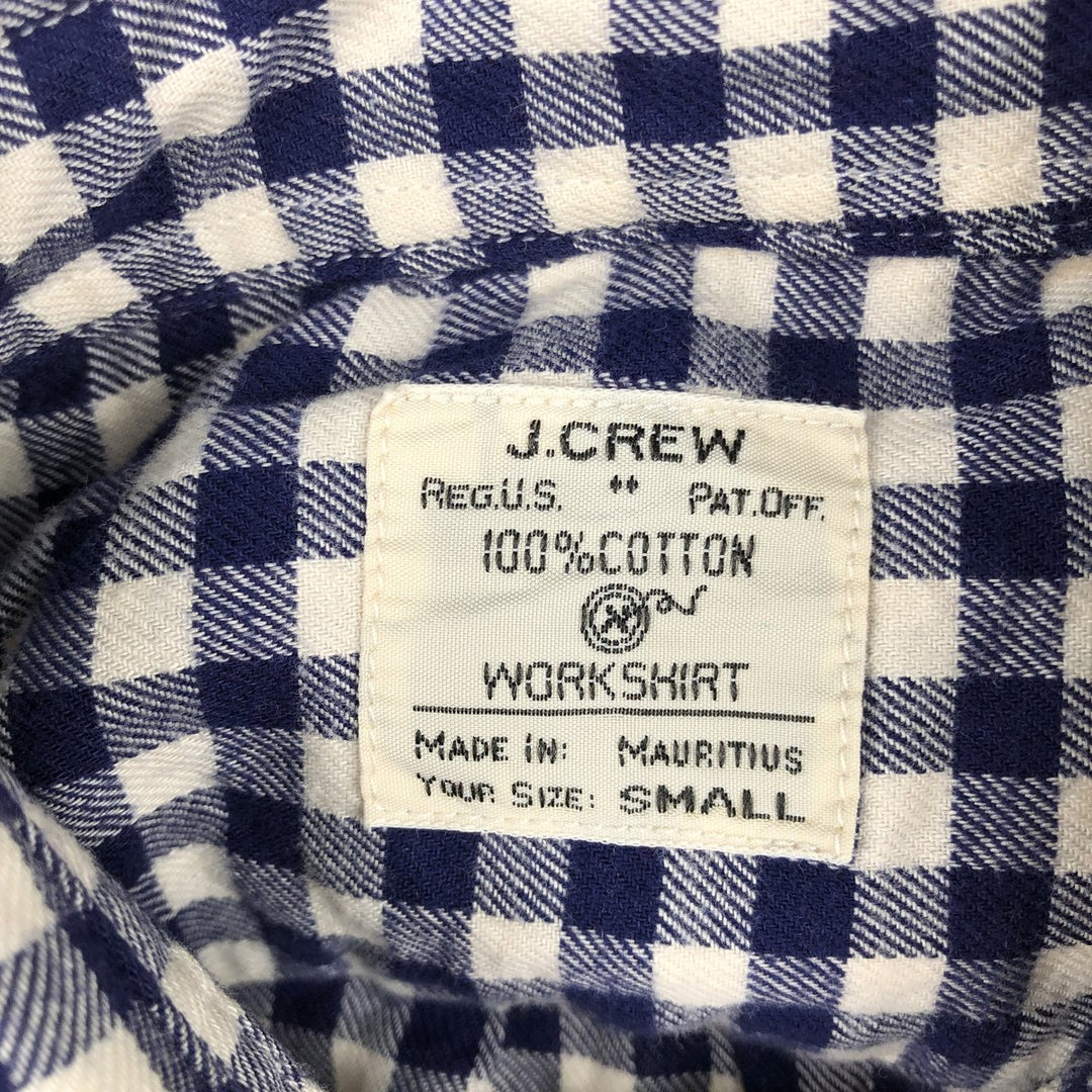 J.Crew Gingham Check Long Sleeve Button-Down Check Shirt, Men's Size Small cotton blue type Vintage Second Hand