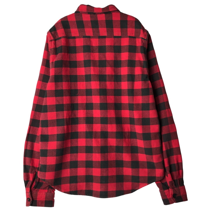 Ralph Lauren DENIM & SUPPLY Buffalo Check Long Sleeve Flannel Check Shirt, Men's Size Medium cotton red type Vintage Second Hand