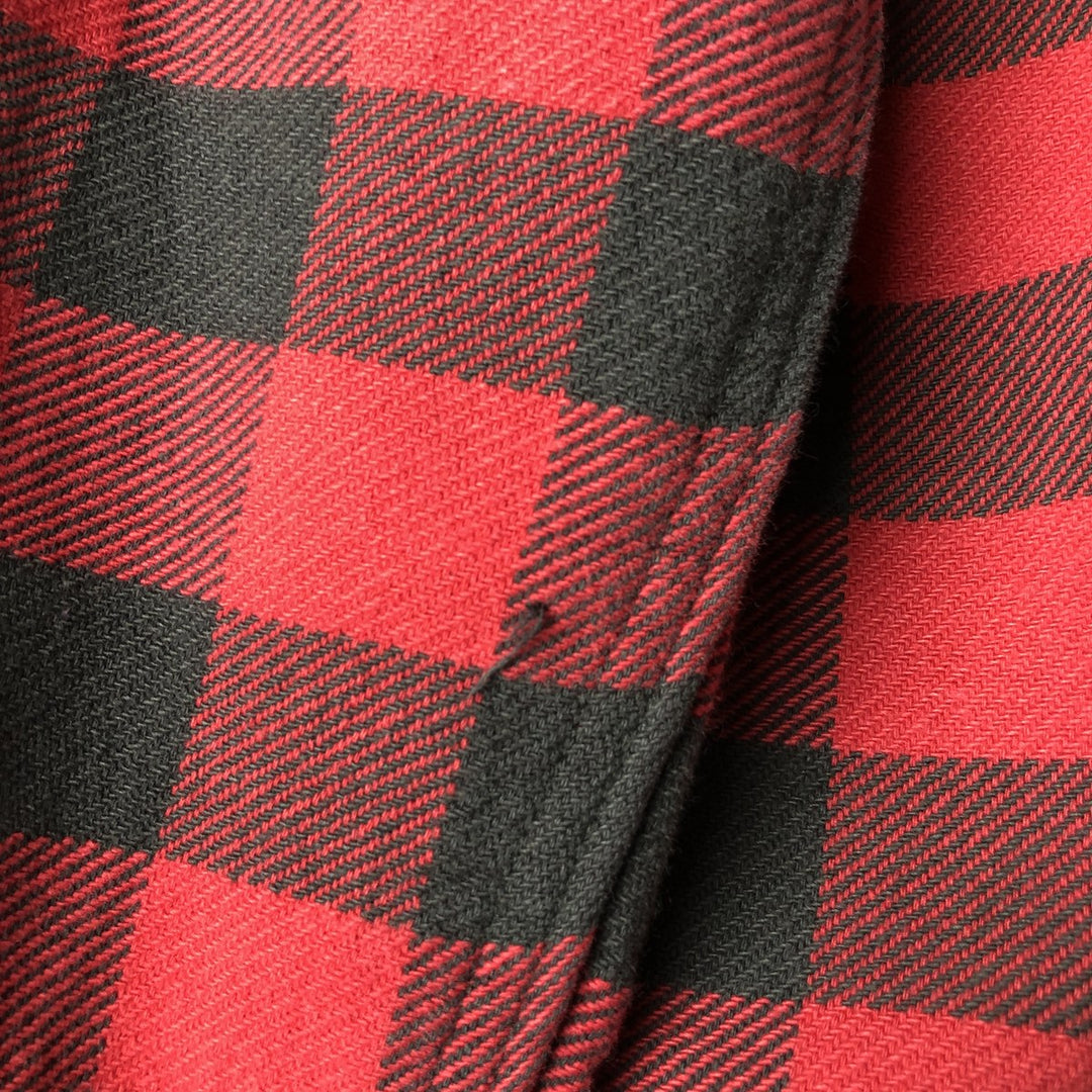 Ralph Lauren DENIM & SUPPLY Buffalo Check Long Sleeve Flannel Check Shirt, Men's Size Medium cotton red type Vintage Second Hand