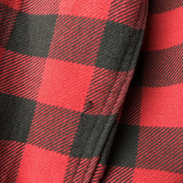 Ralph Lauren DENIM & SUPPLY Buffalo Check Long Sleeve Flannel Check Shirt, Men's Size Medium cotton red type Vintage Second Hand