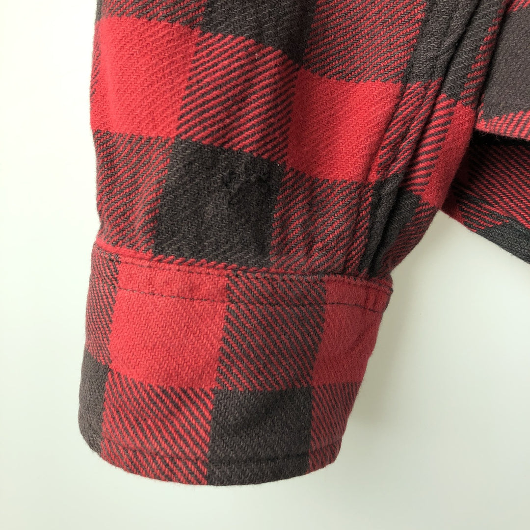 Ralph Lauren DENIM & SUPPLY Buffalo Check Long Sleeve Flannel Check Shirt, Men's Size Medium cotton red type Vintage Second Hand