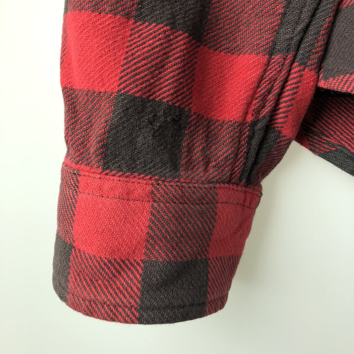 Ralph Lauren DENIM & SUPPLY Buffalo Check Long Sleeve Flannel Check Shirt, Men's Size Medium cotton red type Vintage Second Hand