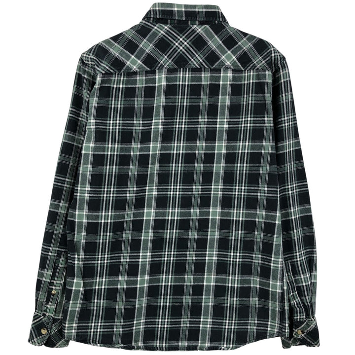 Dickies Long Sleeve Flannel Check Shirt, Men's Size Small cotton green type Vintage Second Hand