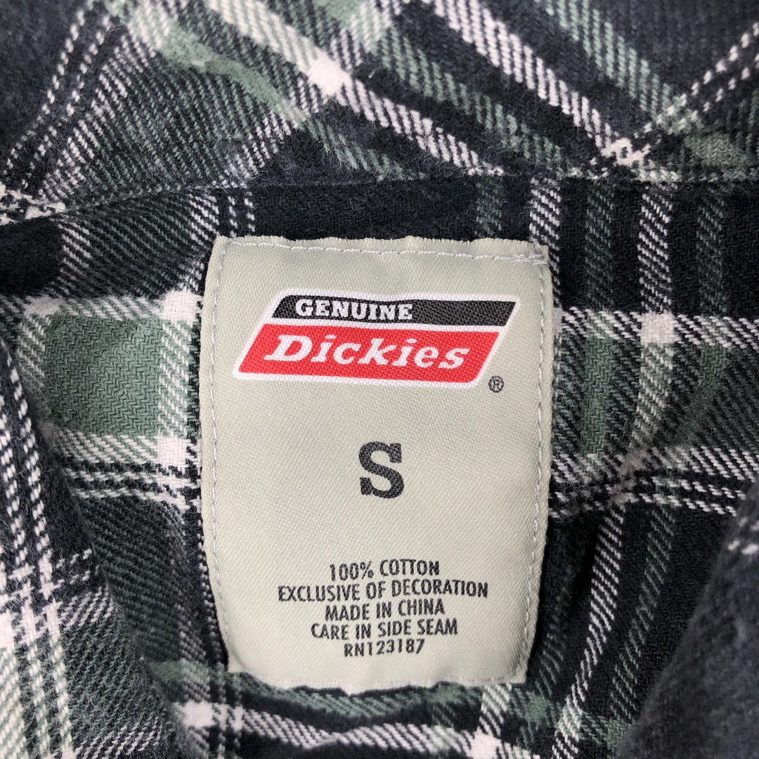 Dickies Long Sleeve Flannel Check Shirt, Men's Size Small cotton green type Vintage Second Hand