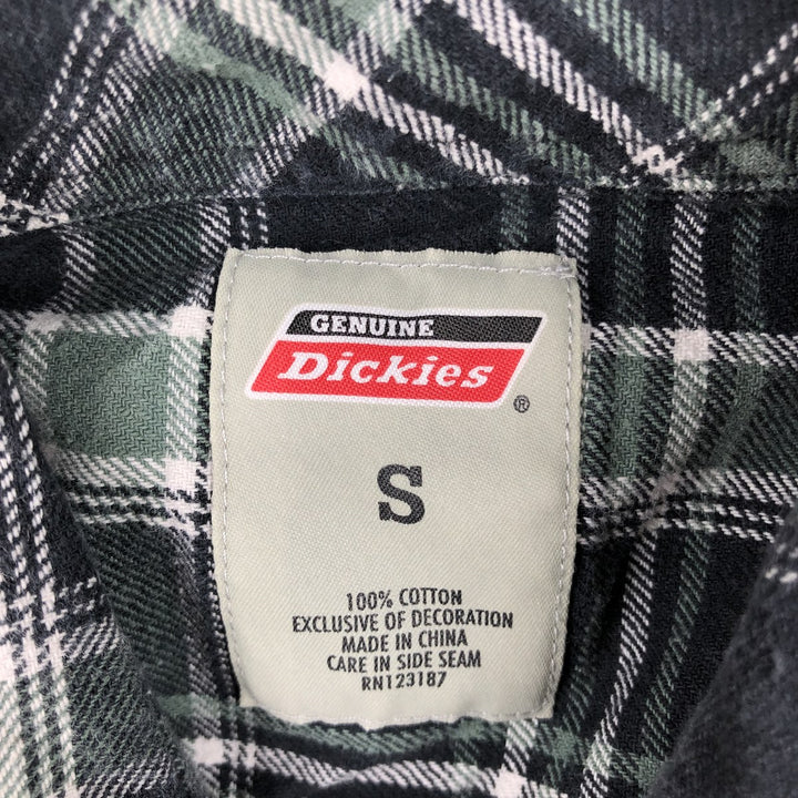 Dickies Long Sleeve Flannel Check Shirt, Men's Size Small cotton green type Vintage Second Hand