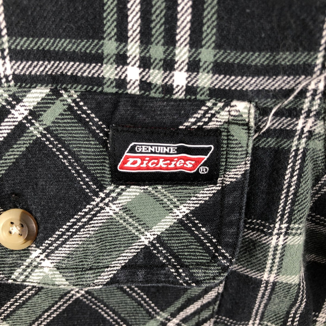Dickies Long Sleeve Flannel Check Shirt, Men's Size Small cotton green type Vintage Second Hand