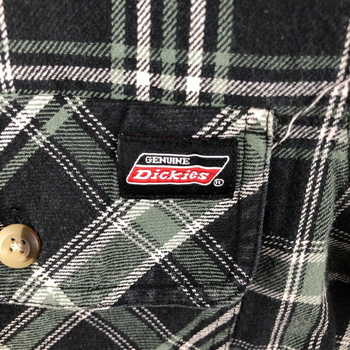Dickies Long Sleeve Flannel Check Shirt, Men's Size Small cotton green type Vintage Second Hand