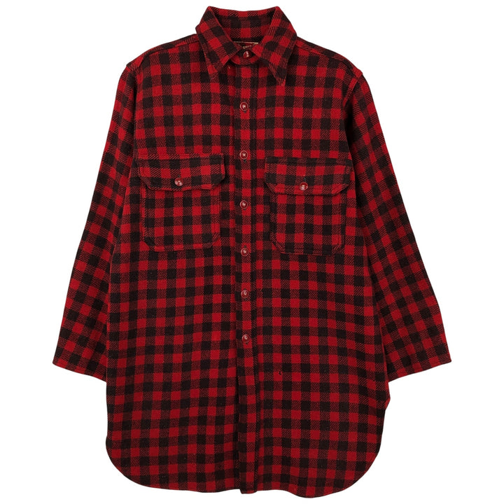 Duxbak 3/4 Sleeve Heavy Flannel Check Shirt, Men's Size Small, Vintage unclear red type Vintage Second Hand