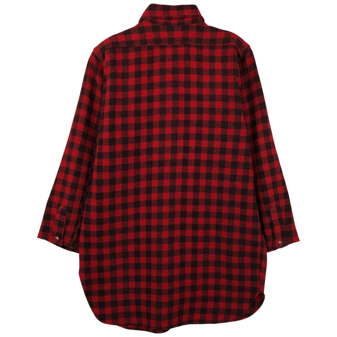 Duxbak 3/4 Sleeve Heavy Flannel Check Shirt, Men's Size Small, Vintage unclear red type Vintage Second Hand