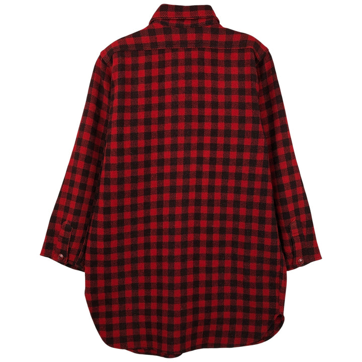 Duxbak 3/4 Sleeve Heavy Flannel Check Shirt, Men's Size Small, Vintage unclear red type Vintage Second Hand