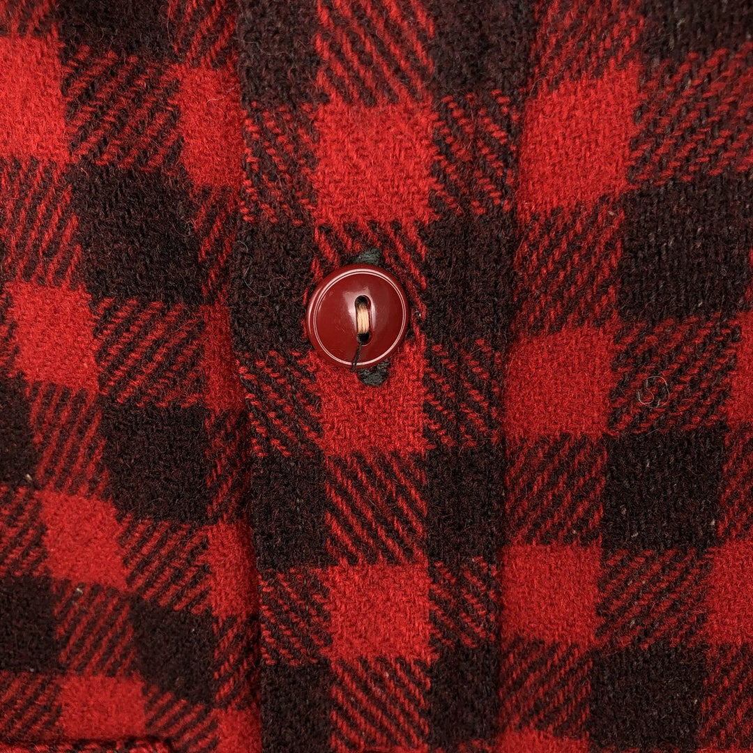 Duxbak 3/4 Sleeve Heavy Flannel Check Shirt, Men's Size Small, Vintage unclear red type Vintage Second Hand