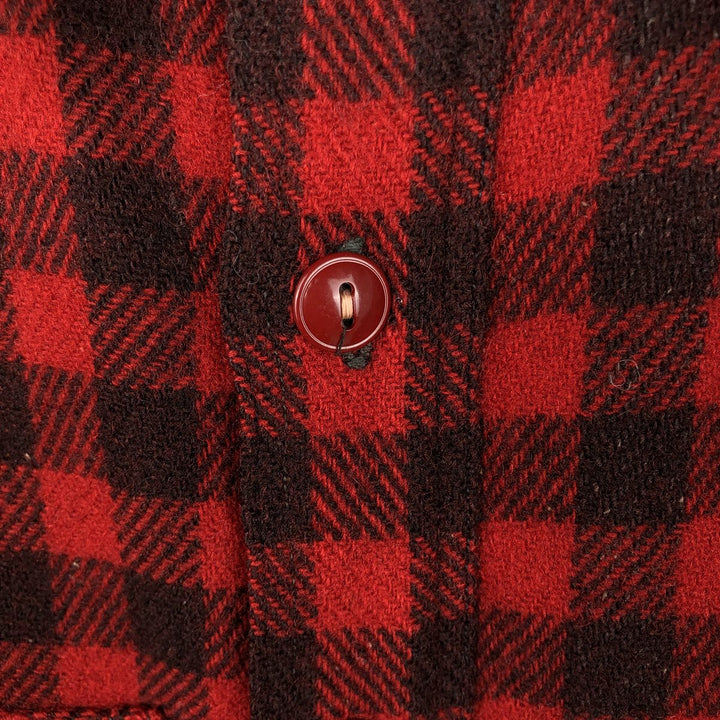 Duxbak 3/4 Sleeve Heavy Flannel Check Shirt, Men's Size Small, Vintage unclear red type Vintage Second Hand