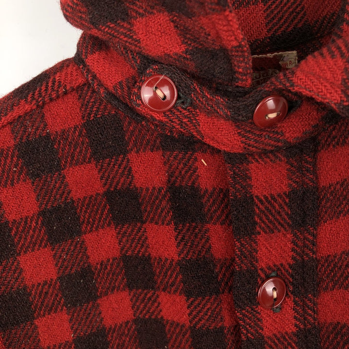 Duxbak 3/4 Sleeve Heavy Flannel Check Shirt, Men's Size Small, Vintage unclear red type Vintage Second Hand