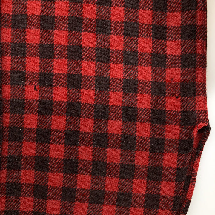 Duxbak 3/4 Sleeve Heavy Flannel Check Shirt, Men's Size Small, Vintage unclear red type Vintage Second Hand
