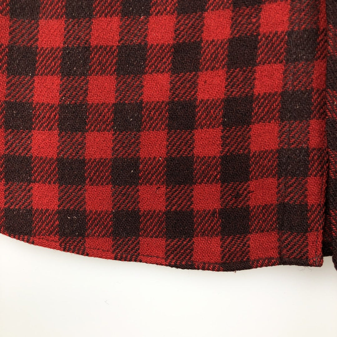 Duxbak 3/4 Sleeve Heavy Flannel Check Shirt, Men's Size Small, Vintage unclear red type Vintage Second Hand