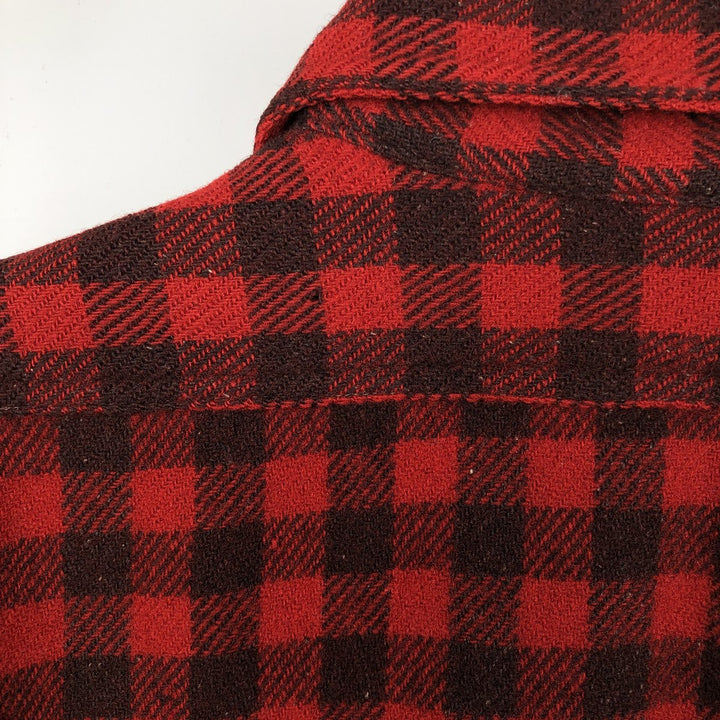 Duxbak 3/4 Sleeve Heavy Flannel Check Shirt, Men's Size Small, Vintage unclear red type Vintage Second Hand