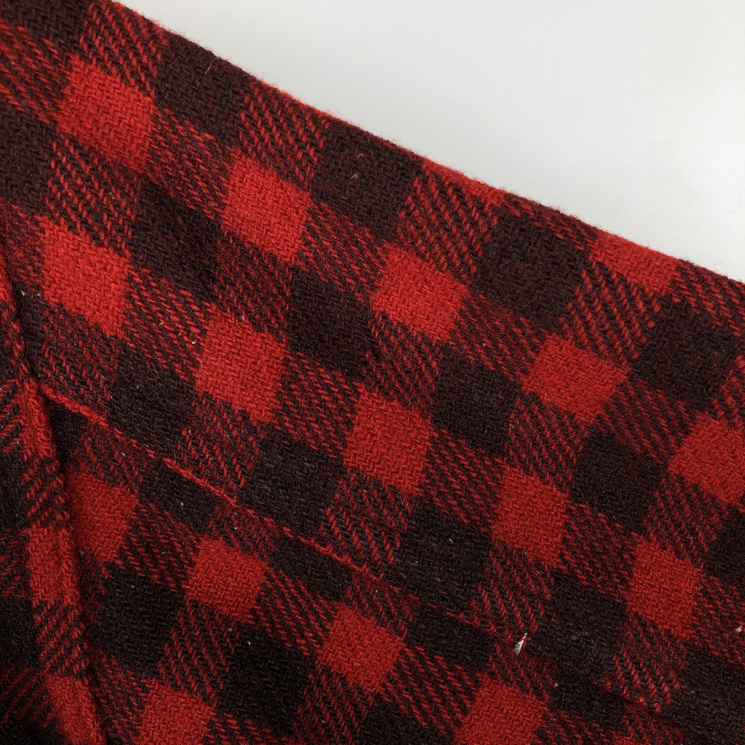 Duxbak 3/4 Sleeve Heavy Flannel Check Shirt, Men's Size Small, Vintage unclear red type Vintage Second Hand