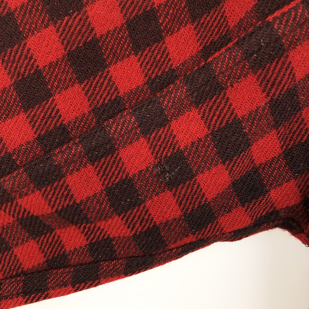 Duxbak 3/4 Sleeve Heavy Flannel Check Shirt, Men's Size Small, Vintage unclear red type Vintage Second Hand