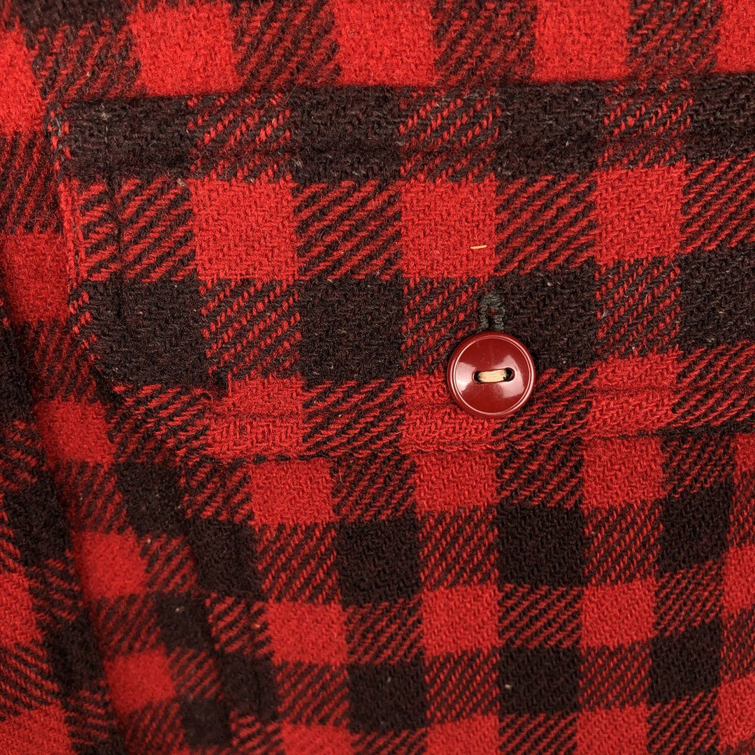 Duxbak 3/4 Sleeve Heavy Flannel Check Shirt, Men's Size Small, Vintage unclear red type Vintage Second Hand