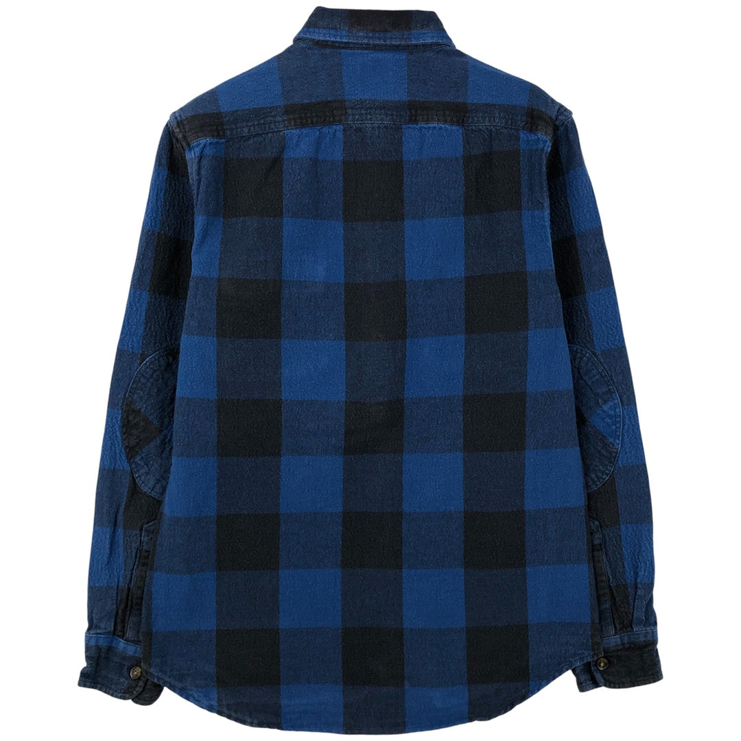 J.Crew Buffalo Check Long Sleeve Flannel Check Shirt, Men's Size Small cotton blue type Vintage Second Hand