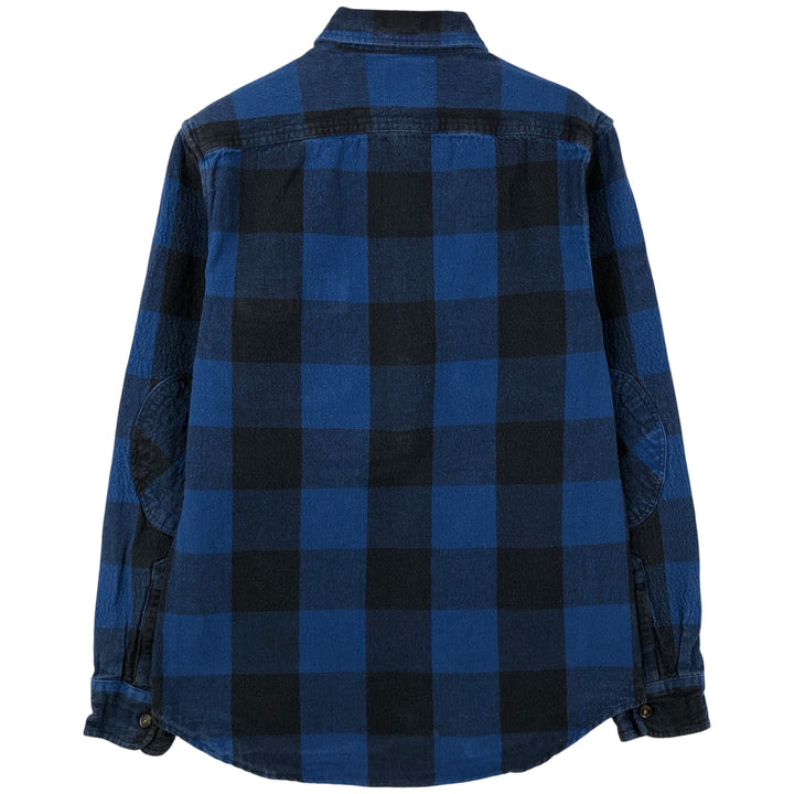 J.Crew Buffalo Check Long Sleeve Flannel Check Shirt, Men's Size Small cotton blue type Vintage Second Hand
