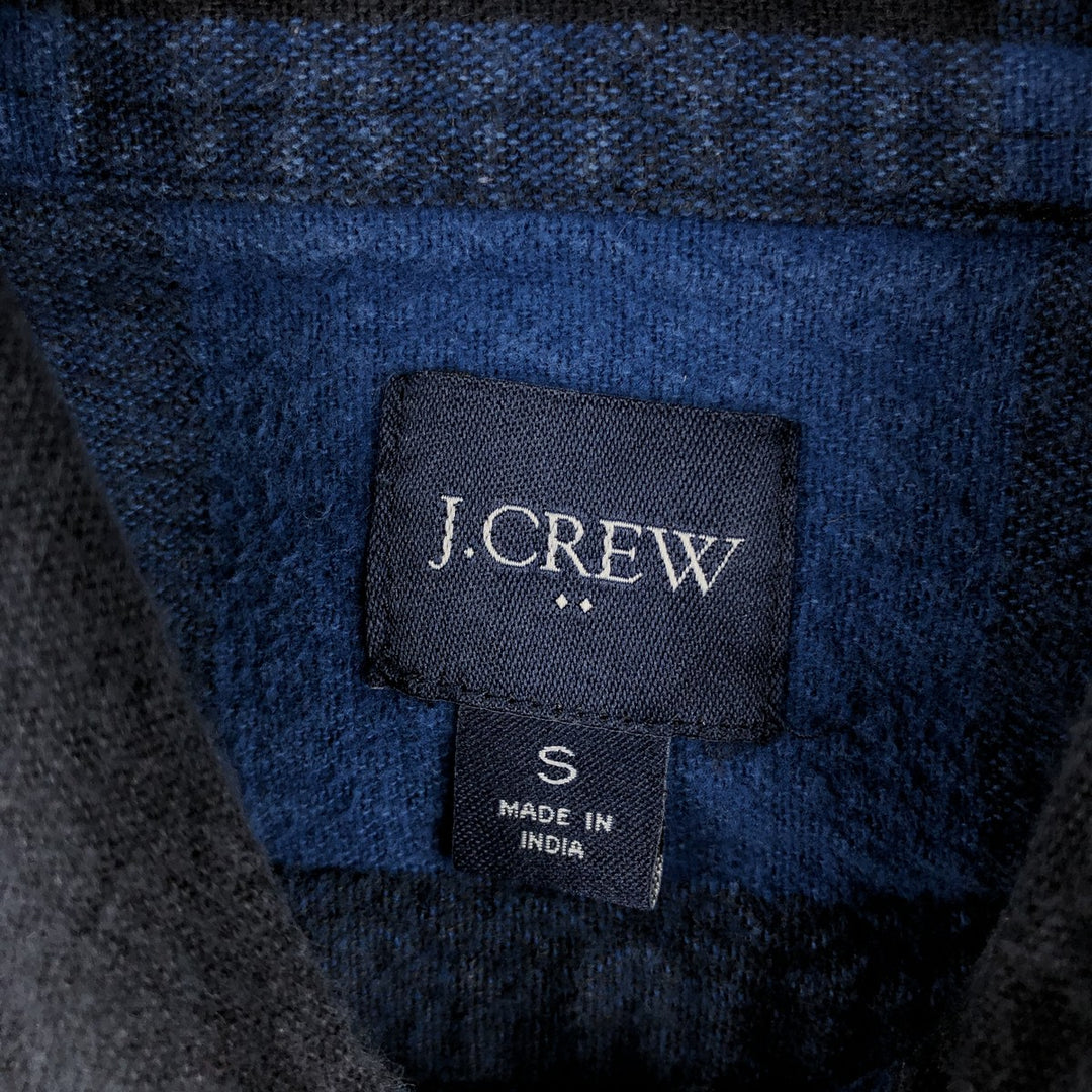 J.Crew Buffalo Check Long Sleeve Flannel Check Shirt, Men's Size Small cotton blue type Vintage Second Hand