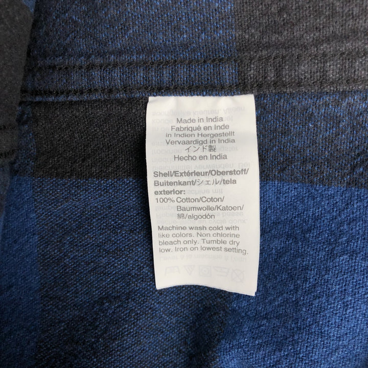 J.Crew Buffalo Check Long Sleeve Flannel Check Shirt, Men's Size Small cotton blue type Vintage Second Hand