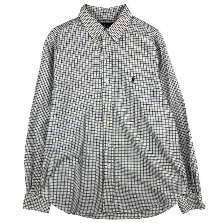 Ralph Lauren Classic Fit Long Sleeve Button Down Check Shirt, Men's Size L cotton white type Vintage Second Hand
