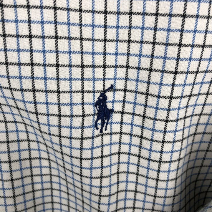 Ralph Lauren Classic Fit Long Sleeve Button Down Check Shirt, Men's Size L cotton white type Vintage Second Hand