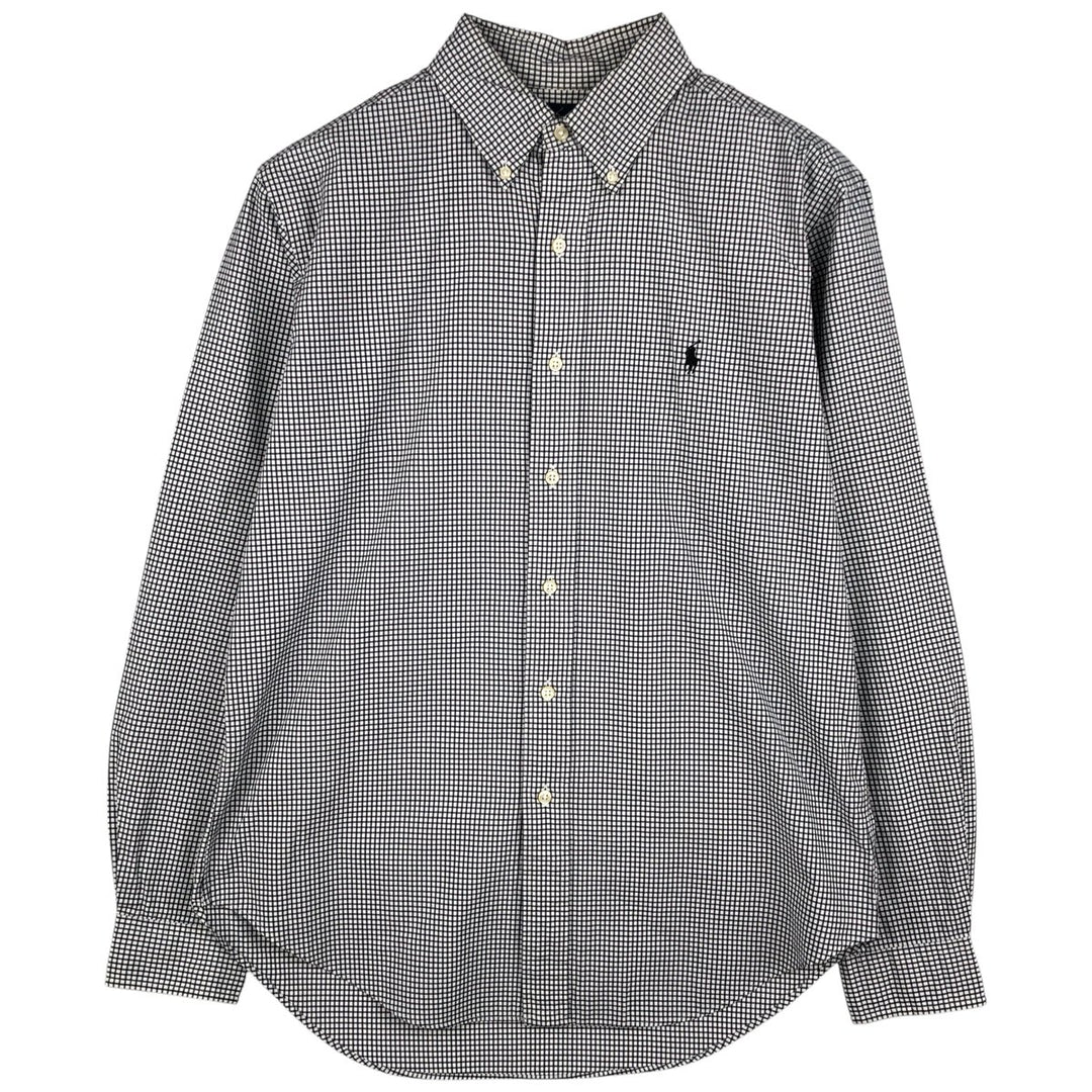 Ralph Lauren Classic Fit Long Sleeve Button Down Check Shirt Men's M cotton black type Vintage Second Hand