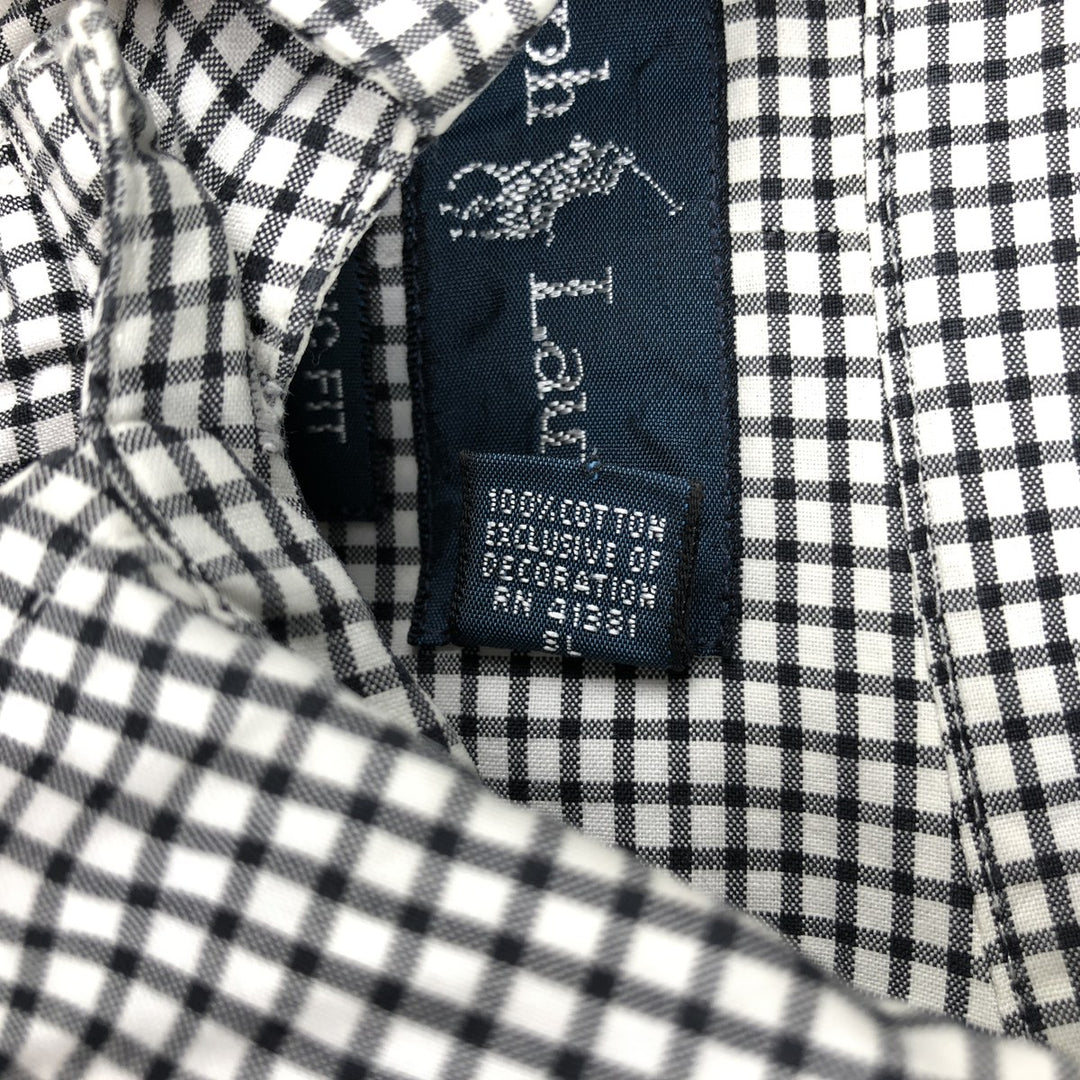 Ralph Lauren Classic Fit Long Sleeve Button Down Check Shirt Men's M cotton black type Vintage Second Hand
