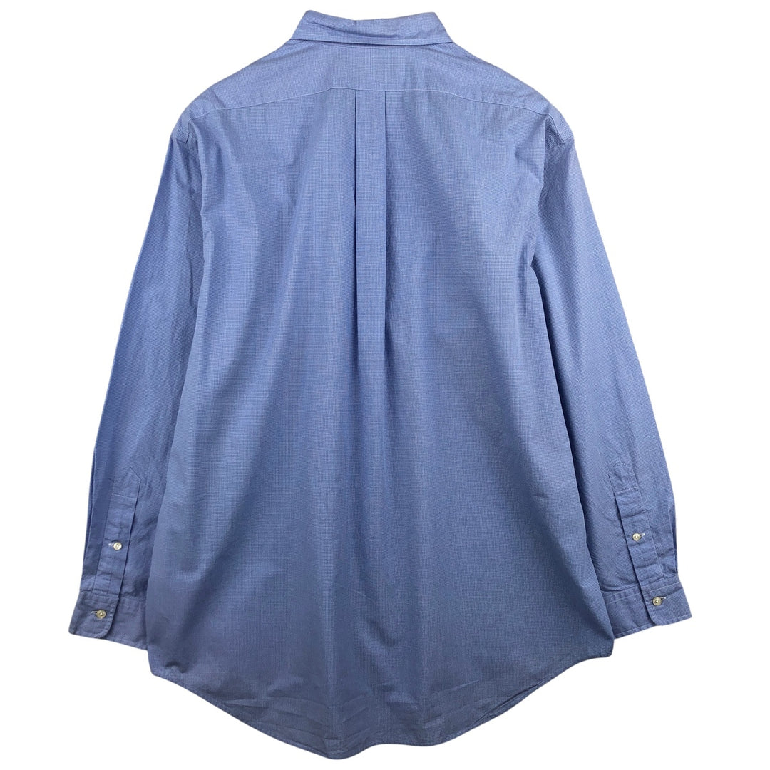 Ralph Lauren YARMOUTH Long Sleeve Button Down Check Shirt Men's XL cotton Blue type light blue Vintage Second Hand