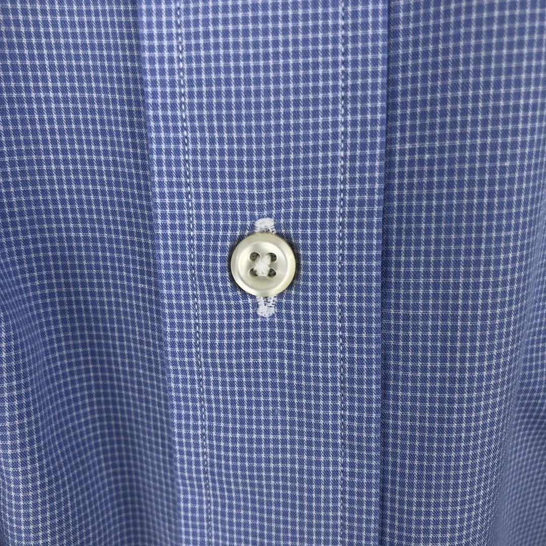 Ralph Lauren YARMOUTH Long Sleeve Button Down Check Shirt Men's XL cotton Blue type light blue Vintage Second Hand