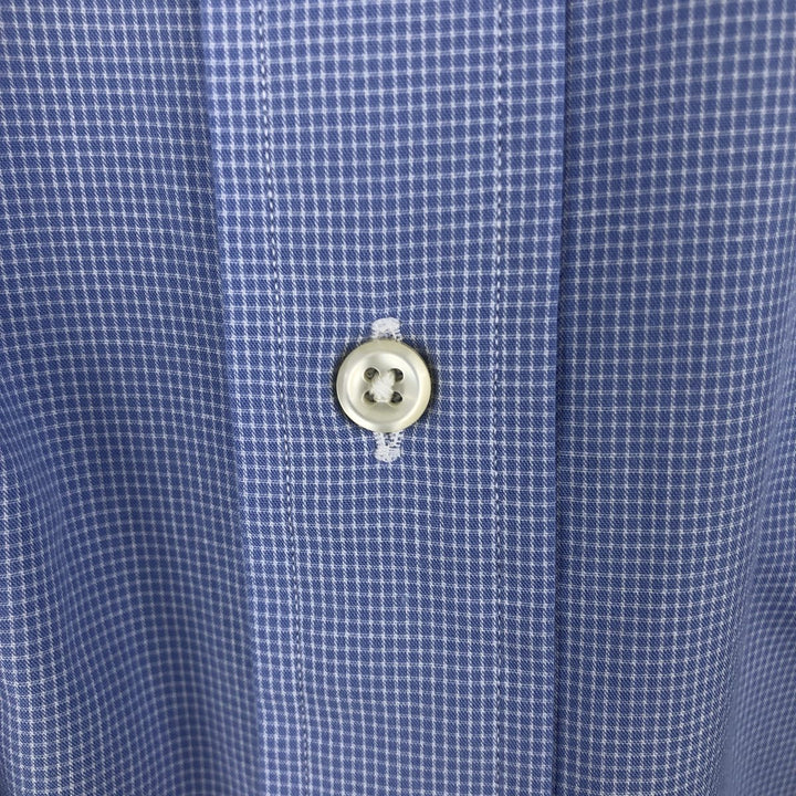 Ralph Lauren YARMOUTH Long Sleeve Button Down Check Shirt Men's XL cotton Blue type light blue Vintage Second Hand