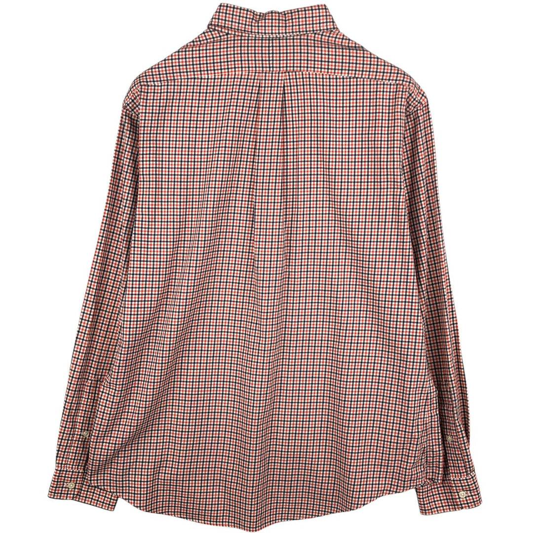Ralph Lauren CUSTOM FIT long sleeve button down check shirt men's XL size cotton orange type Vintage Second Hand