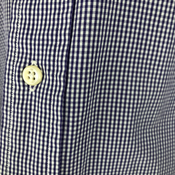 Ralph Lauren YARMOUTH Long Sleeve Button-Down Check Shirt, Men's Size L cotton purple type Vintage Second Hand
