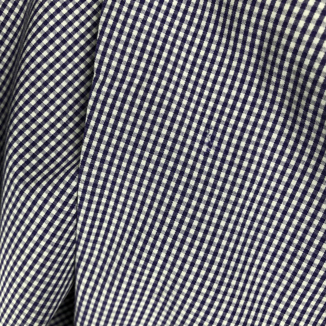 Ralph Lauren YARMOUTH Long Sleeve Button-Down Check Shirt, Men's Size L cotton purple type Vintage Second Hand