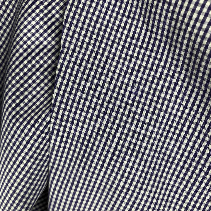 Ralph Lauren YARMOUTH Long Sleeve Button-Down Check Shirt, Men's Size L cotton purple type Vintage Second Hand