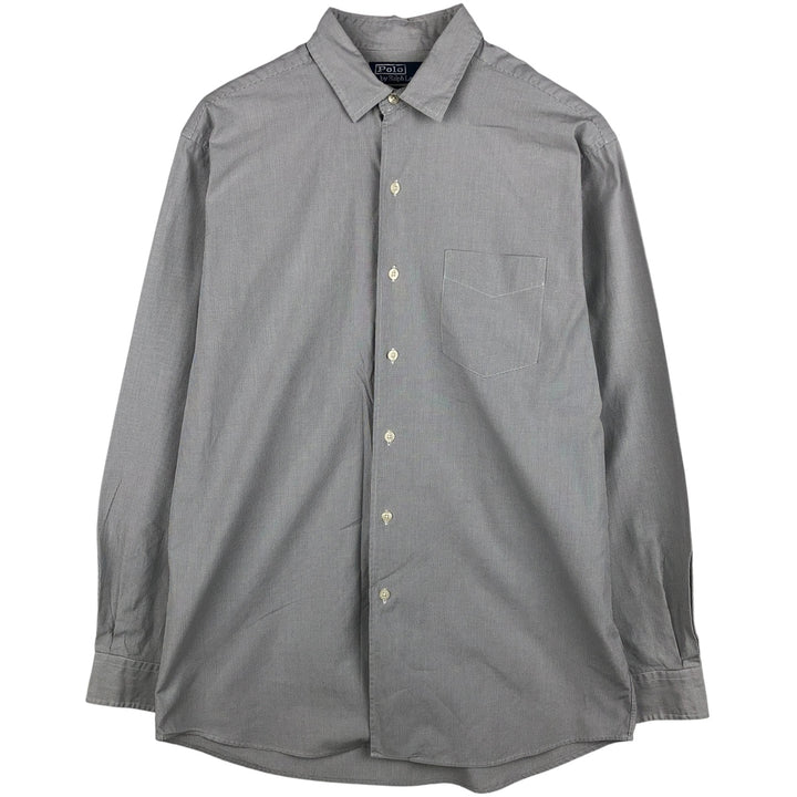 Ralph Lauren POLO by Ralph Lauren CHAPMAN long-sleeved cotton check shirt, men's size M cotton gray type Vintage Second Hand