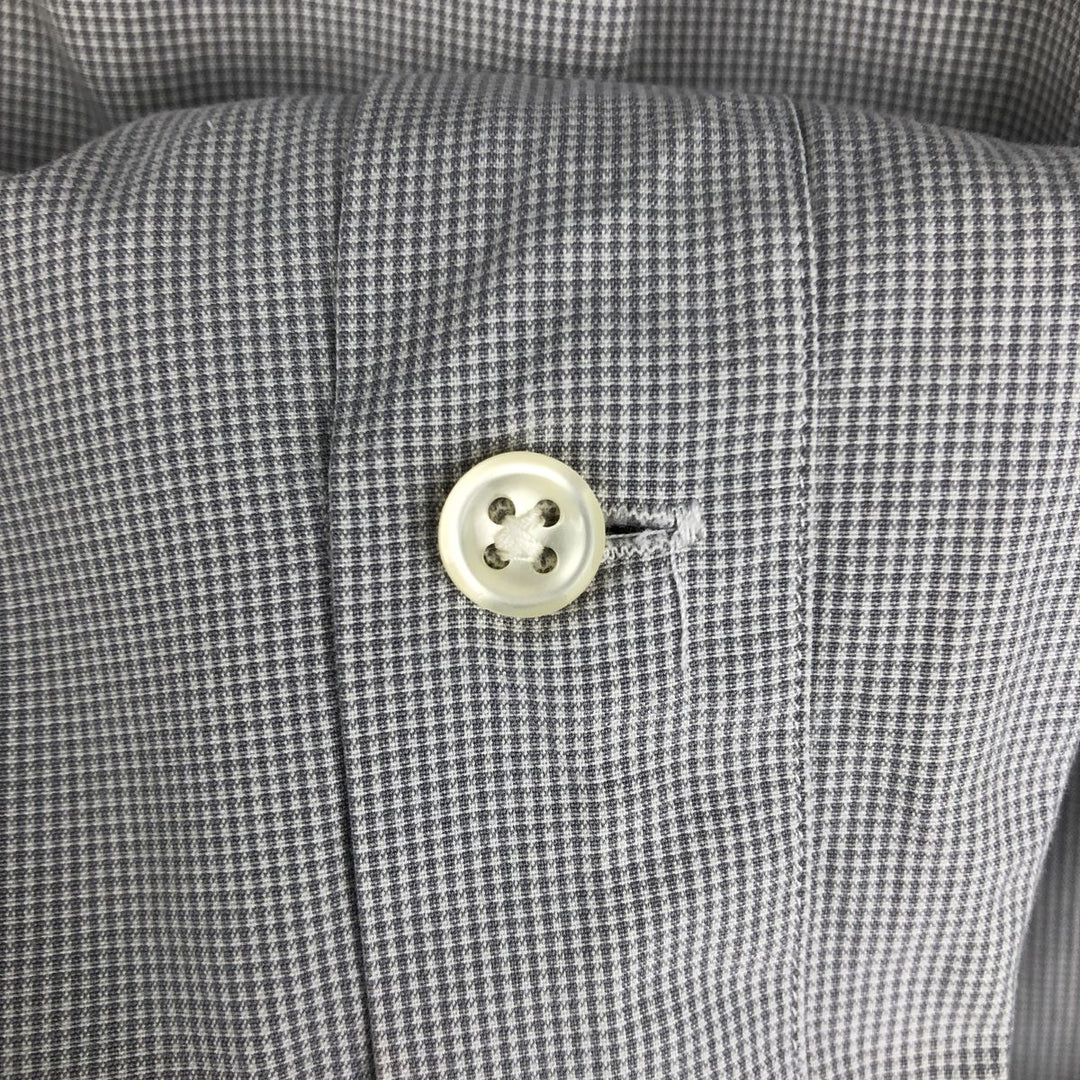 Ralph Lauren POLO by Ralph Lauren CHAPMAN long-sleeved cotton check shirt, men's size M cotton gray type Vintage Second Hand