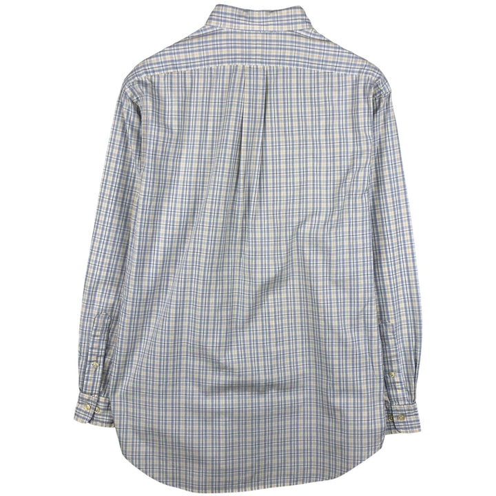 Ralph Lauren YARMOUTH Long Sleeve Button-Down Check Shirt, Men's Size M cotton white type Vintage Second Hand