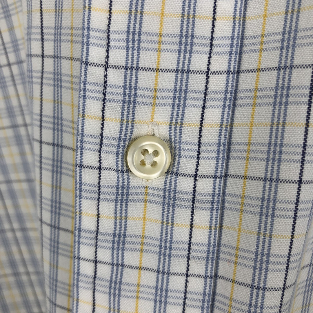 Ralph Lauren YARMOUTH Long Sleeve Button-Down Check Shirt, Men's Size M cotton white type Vintage Second Hand
