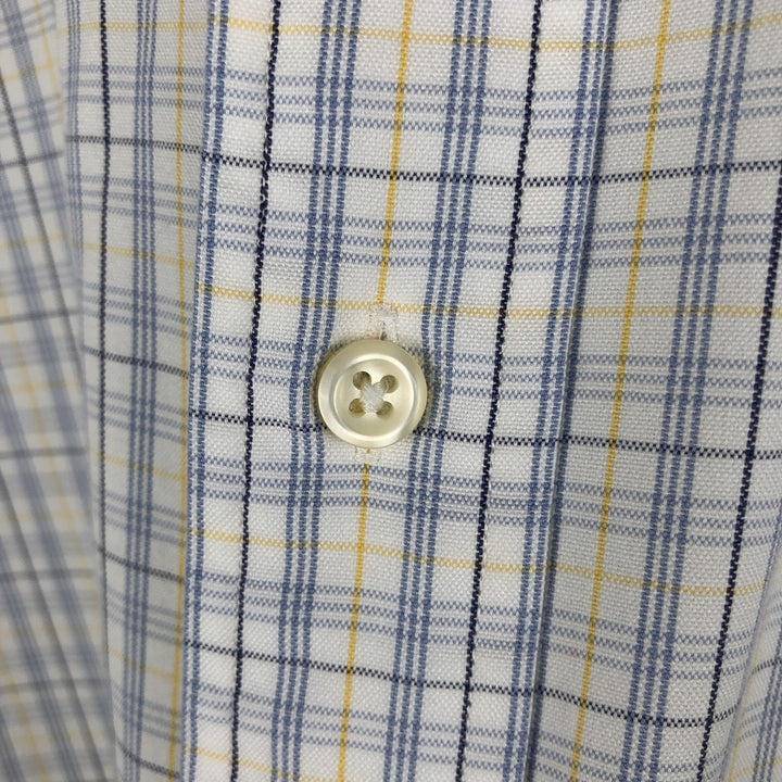 Ralph Lauren YARMOUTH Long Sleeve Button-Down Check Shirt, Men's Size M cotton white type Vintage Second Hand