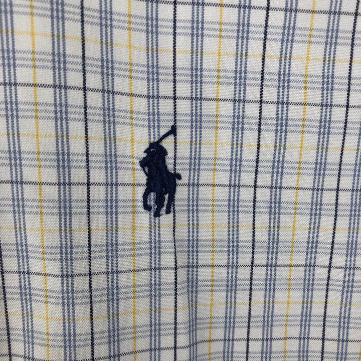 Ralph Lauren YARMOUTH Long Sleeve Button-Down Check Shirt, Men's Size M cotton white type Vintage Second Hand