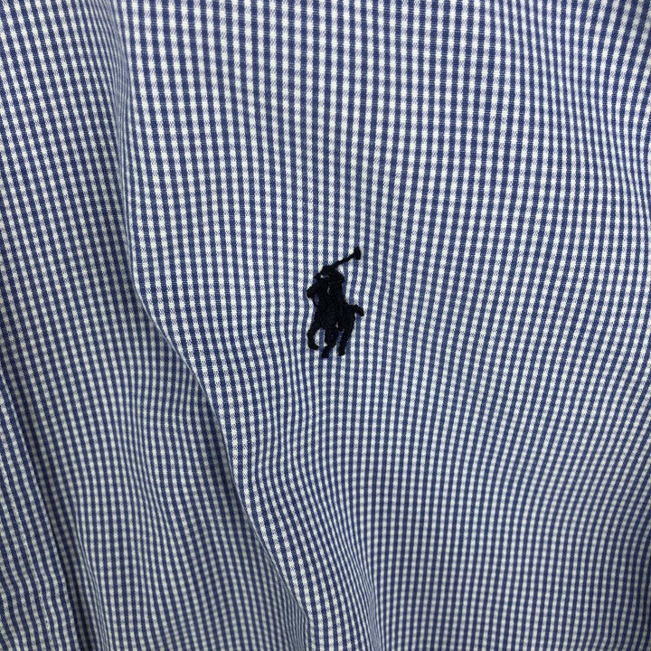 Ralph Lauren BLAKE long sleeve button down check shirt, men's size L cotton blue type Vintage Second Hand