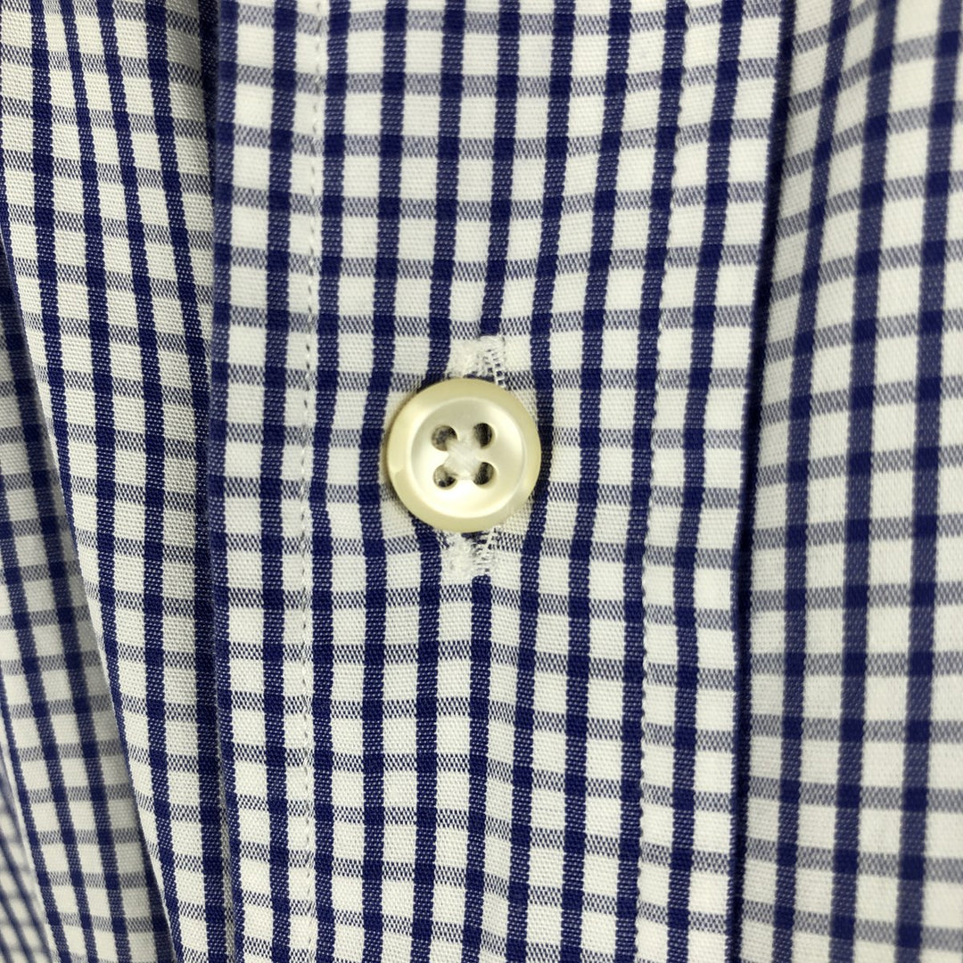 Ralph Lauren YARMOUTH Long Sleeve Button-Down Check Shirt, Men's Size L cotton Purple type blue-purple Vintage Second Hand