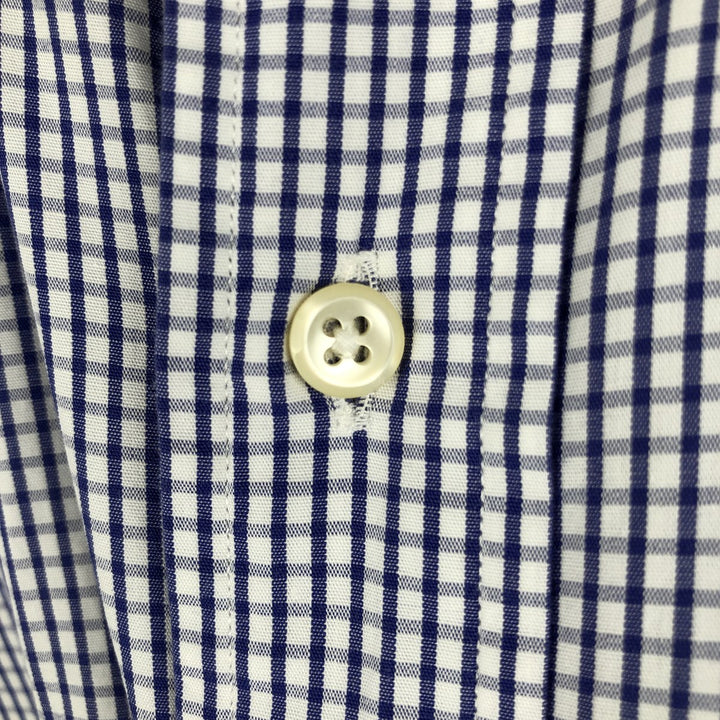 Ralph Lauren YARMOUTH Long Sleeve Button-Down Check Shirt, Men's Size L cotton Purple type blue-purple Vintage Second Hand