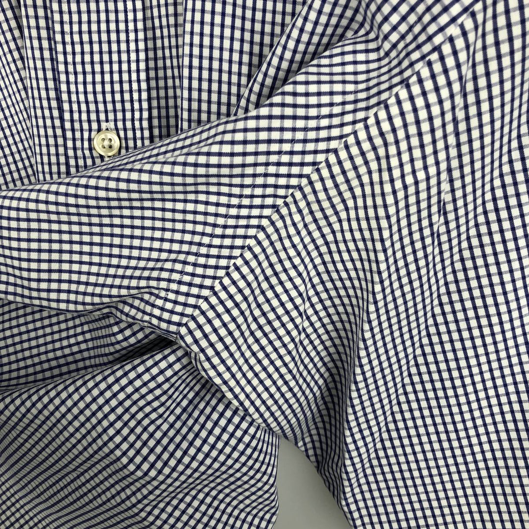 Ralph Lauren YARMOUTH Long Sleeve Button-Down Check Shirt, Men's Size L cotton Purple type blue-purple Vintage Second Hand