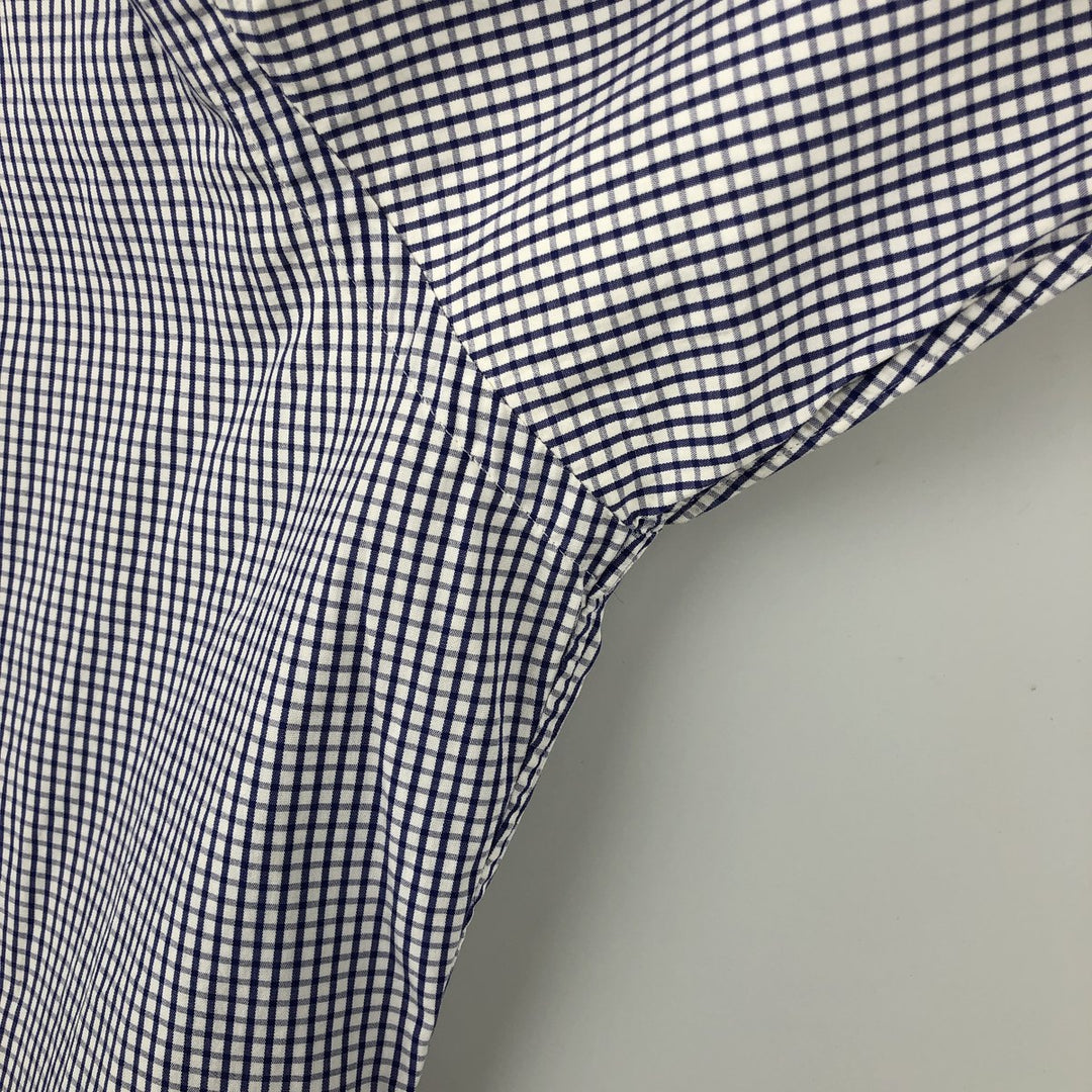 Ralph Lauren YARMOUTH Long Sleeve Button-Down Check Shirt, Men's Size L cotton Purple type blue-purple Vintage Second Hand